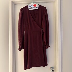 SHEIN Deep Red Long Sleeve Dress
